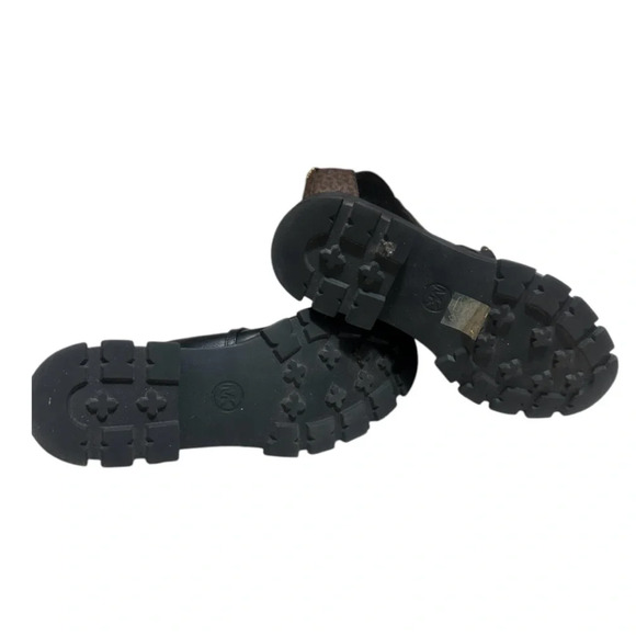 Michael Kors Black and Gold Chelsea Booties with Chain Accent - Picture 7 of 8